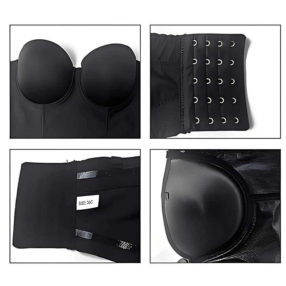 Magic || 34/A Convertible Strapless Push Up Corset Posture Bra in Black - Picture 4 of 4
